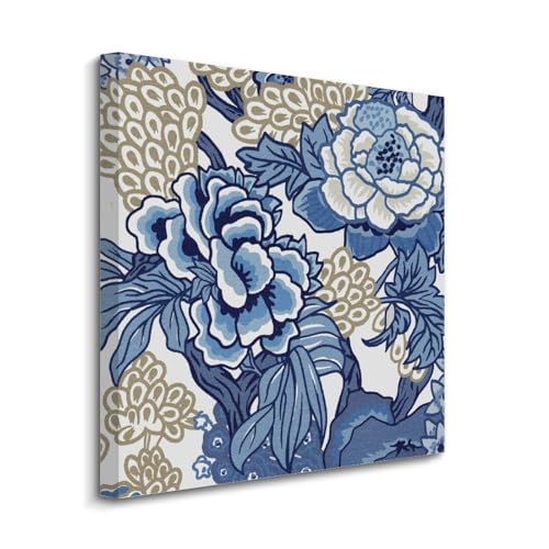 Toile murale bleu et brun clair pour habiller un mur vide