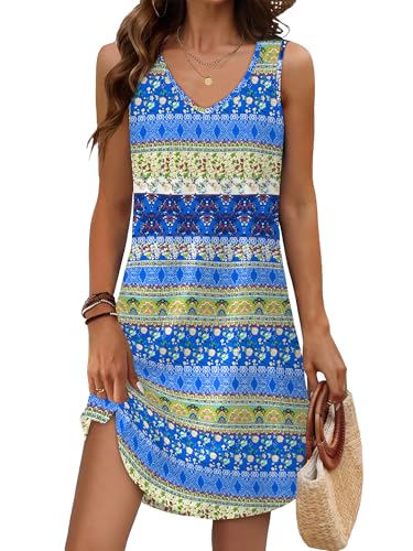 Image of Aokosor Womens Summer Dresses 2026 Loose V Neck Sleeveless Dress Sundresses Swimsuit Coverup Vacation Outfits