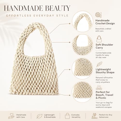 Bolso playero para mujer tejido al crochet miniatura 5