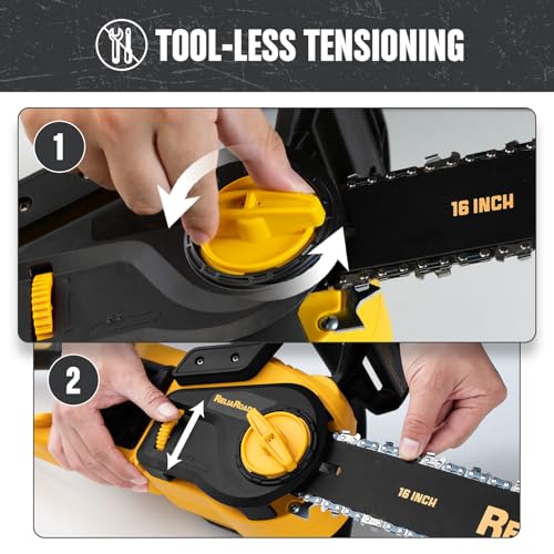 16-Inch Brushless Chainsaw, 40V (2 x 20V MAX) Cordless Battery Powered Chain Saw Compatible DeWALT Battery, Ideal for Wood/Tree Cutting, Pruning, Tool Only (Battery Not Included)