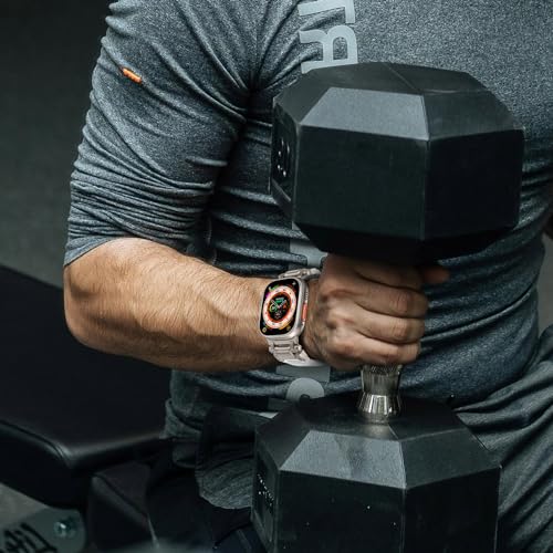 NewWays FKM Band for Apple Watch Ultra 2 49mm for Men, Rugged Fluoroelastomer Strap with Stainless Steel Connector for iWatch Ultra Ultra2 49mm Series 9/8/SE2/7/6/SE/5/4/3/2/1 45mm/44mm/42mm by NewWays - Used condition - Image 7