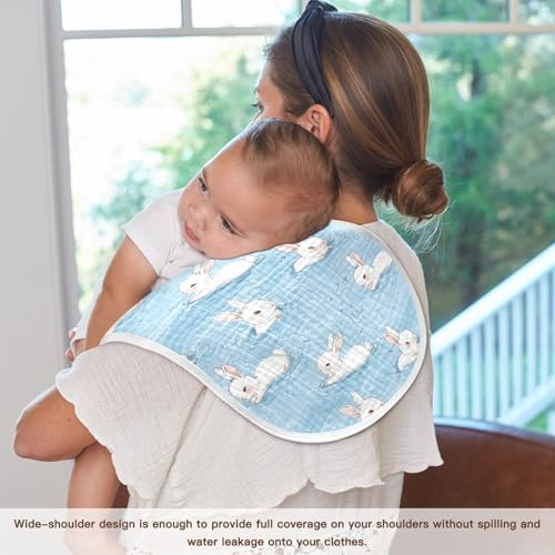 vvfelixl Baby Burp Cloths White Rabbit Swimming Baby Newborn Cotton Burping Cloths Set Babys Washcloths 4 Pack4