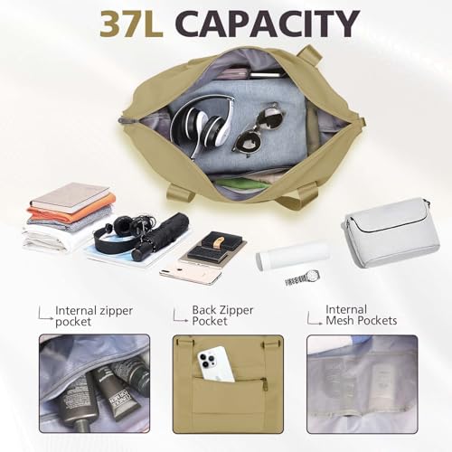 Image of Travel Duffle Bag, Waterproof Weekender Bag Carry On Tote Bags for Women, Travel Essentials Sport Gym Bag for Men, Hospital Bag for Labor and Delivery, Overnight Bag Luggage Bag with Trolley Sleeve
