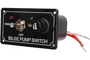 Bilge Pump Switch, Manual Off Auto Switch Panel with 3 Way Stereo Rocker Toggle
