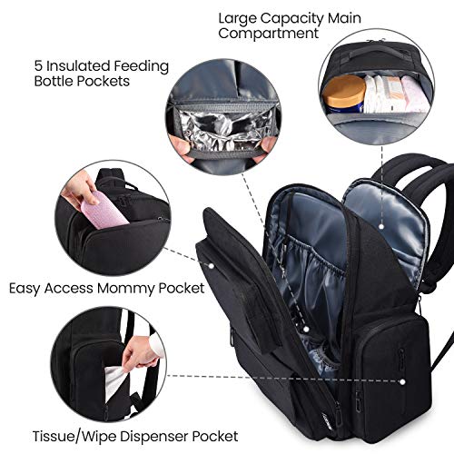 diaper bag backpack upgraded kaome large capacity multifunction nappy bags
