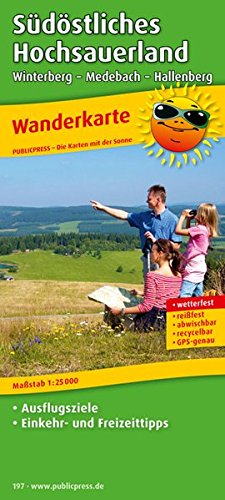 Preisvergleich Produktbild Südöstliches Hochsauerland, Winterberg - Medebach - Hallenberg: Wanderkarte mit Ausflugszielen, Einkehr- & Freizeittipps, wetterfest, reissfest, abwischbar, GPS-genau. 1:25000 (Wanderkarte / WK)