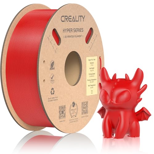 Official Creality PLA Filament 1.75mm, Hyper PLA High Speed 30-600mm/s 3D Printer Filament PLA, 1KG(2.2lbs) Spool Red PL