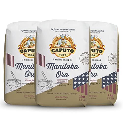 Pack c/ 3 Farinhas 0 Italiana Caputo Manitoba Oro 1kg
