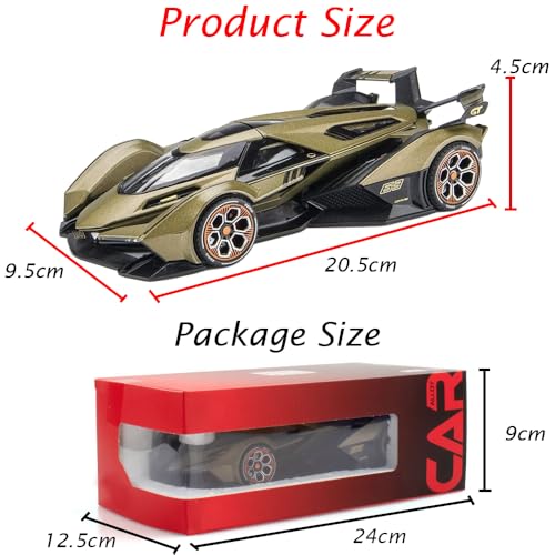 Auto de juguete deportivo Lambo V12 1:22 Verde con luz y sonido miniatura 5