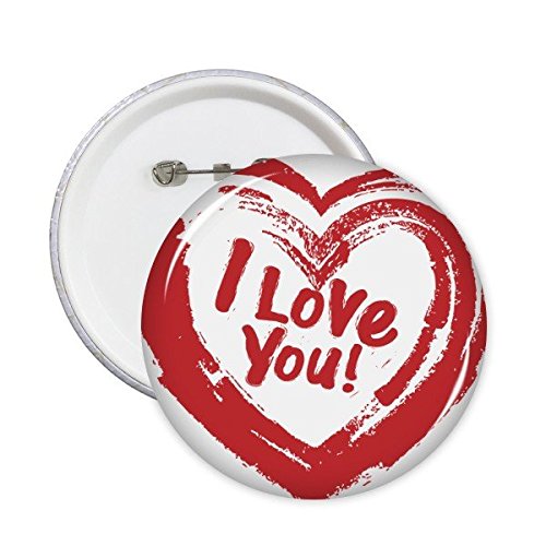 Badge rond Je t'aime cœur rouge pour personnaliser votre veste