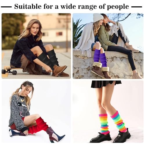 Image of 80s White Leg Warmers for Women - Winter Long Leg Warmers, 80s Outfit
