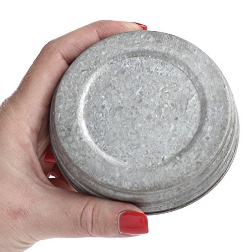 Factory Direct Craft Pack of 6 Galvanized Small Mouth Mason Jar Lids - Metal Lids fit Canning Jars (Size: 2-5/8