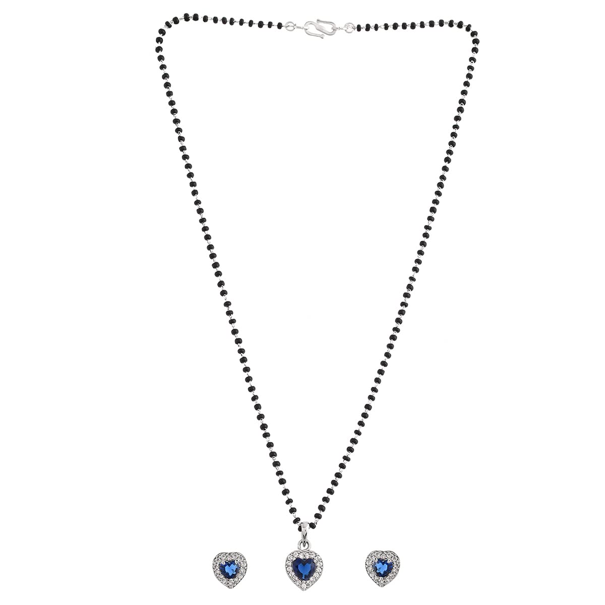 VOYLLA Sparkling Essesntials Blue Heart Shaped Silver Mangalsutra Set (B0C666CCJL) Amazon Price History, Amazon Price Tracker