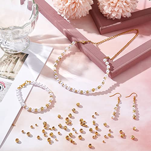 BENECREAT 80PCS Perline in Ottone Placcato Oro 18K...