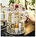 Cq acrylic 360 Rotating Makeup Organizer,4 Tier Adjustable Acrylic Carousel Skincare Organizer Skin Care Cosmetic Display Cases Beauty Skincare Product Make up Holder,Clear Diamond Pattern