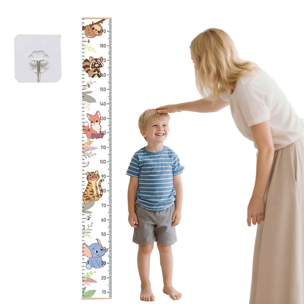 Oaygat Baby Height Growth Chart Wall Hanging Measuring Ruler for Kids Removable Kids Measuring Wall Chart Portable Baby Growth Charts