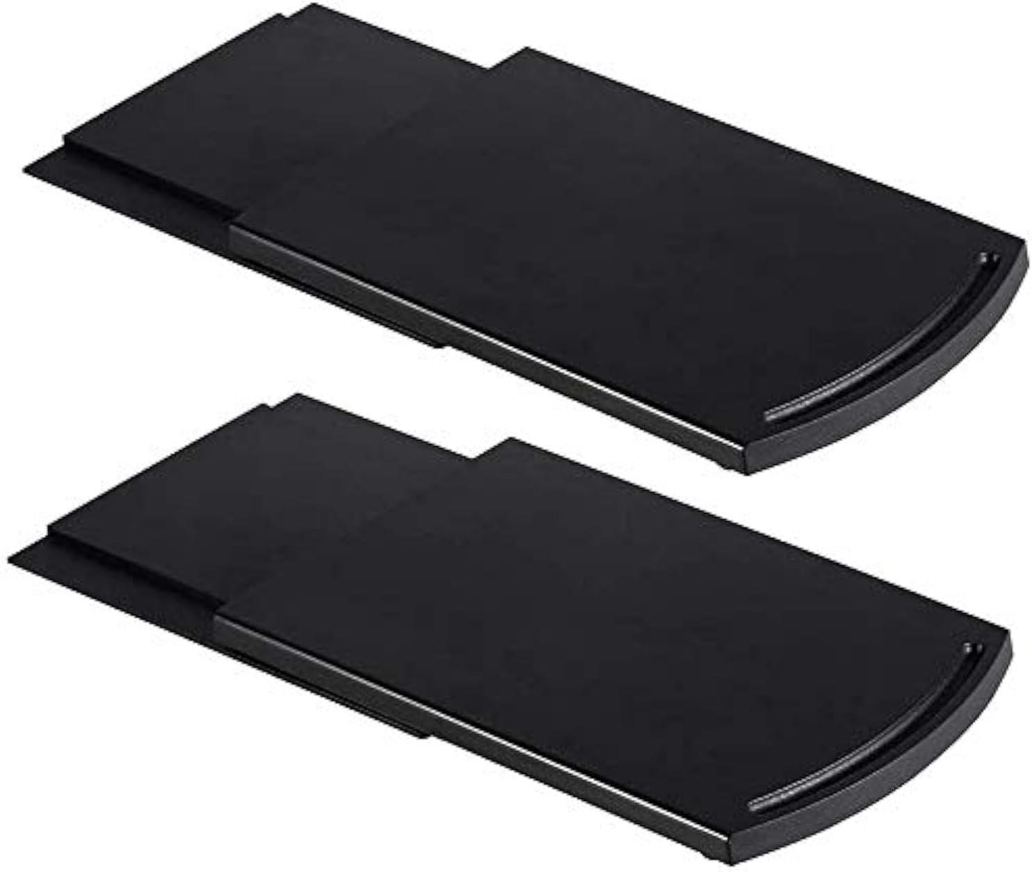 AKAZA 2 PCS Coffee Maker Trays, Kitchen Caddy Sliding Coffee Tray Mat, 12'' Under Cabinet Appliance Coffee Maker Toaster Countertop Storage Moving Slider with Smooth Rolling Wheels