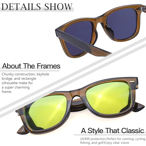 Image of SIPHEW Polarized Sunglasses for Women & Men - UV400 Mirrored Beach Eyewear, Designer Unisex Fashion Sunglasses w /Medium Fit