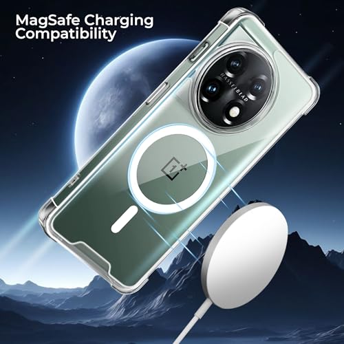 Image of A rtistque Clear Back Cover Case for OnePlus 11 5G | Compatible with Mag-Safe | Premium Transparent Cover | Shockproof TPU Bumper | Slim Protective Design | OnePlus 11 Back Cover - Transparent