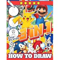 How To Draw 3 In 1 Characters: Step By Step Learn To Draw Tutorials For Kids Ages 4-8 8-12 | Activity Book For Kids Ages 4-8 8-12, beginners & Adults