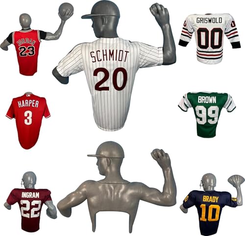 Jerzee Art Jersey Display Case, Wall-Mount Frame Hanger for Football, Baseball, Basketball, Soccer, Hockey, Protect & Showcase Sports Memorabilia, Perfect for Jerseys, Shadow Box Statue Alternative
