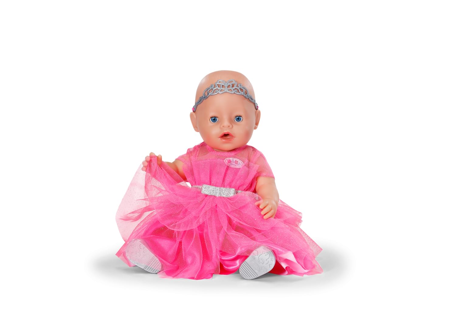 BABY born Princess Set, With pink doll dress made of tulle, Crown & Glitter Shoes, Premium doll accessories - Image 2