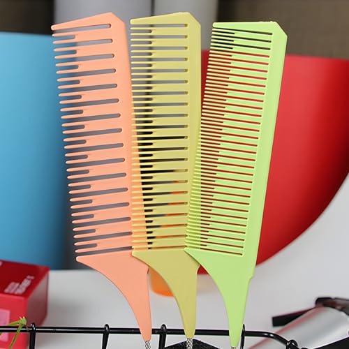 Foto von qingmeng Strähnenkamm, 3 Größen Stielkamm, Toupierkamm Stielkamm Friseur Vellen Hair Strähnenkamm Professionelle Friseurkammzähne Antistatische Nadelstielkamm für Friseursalon Männer Frauen