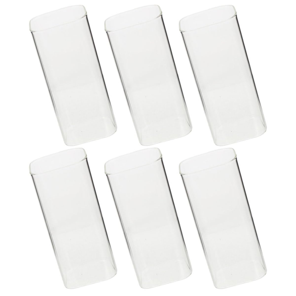 SHINEOFI Bicchieri Quadrati in Vetro Borosilicato Resistenti a Sbalzi Termici Set 6 da 250ml Versatili per Acqua e Tè, per Occasioni Eleganti