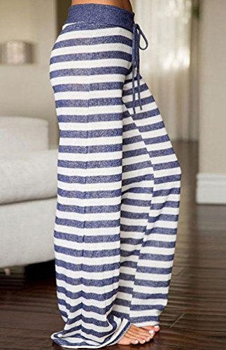Image of AMiERY Women's Comfy Casual Pajama Pants Floral Print Drawstring Palazzo Lounge Pants Wide Leg