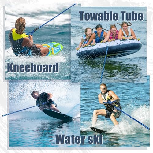 Image of Boat Tow Rope 60ft 1-6 Riders, Floating Ropes for Towable Tubes