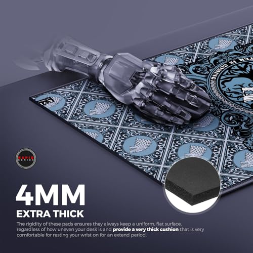 Image of Cybeart | House Stark Gaming Mouse Pad (Large - 450x400x4mm) | Waterproof, Never Slip Base, Stitched Edges, Esports Grade