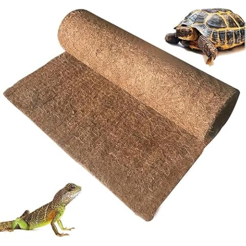 Hamiledyi 35.4×15.7" Reptile Carpet Coconut Fiber Substrate,Lizard Cage Mat,Coco Fiber Liner,Snake Bedding,Natual Coconut Fiber Carpet for Bearded Dragon,Turtles,Iguana,Tortoises Cover