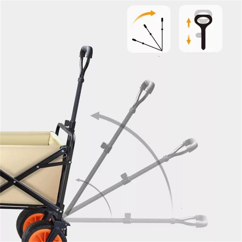 Chariot utilitaire d'extérieur pliable – Chariot portable de 20,3 cm pour le camping, le jardinage, le sport, la plage – Chariot robuste avec capacité de poids de 120 kg