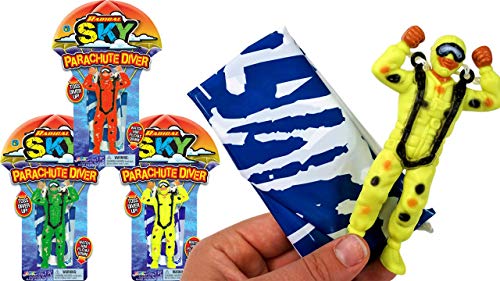JA-RU Parachute Toys for Kids (3 Pack) Assorted Colors 2306-3s