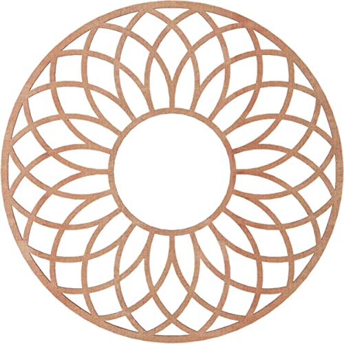 Image of Ekena Millwork 22 inchOD x 7 1 /2 inchID x 1 /4 inchT Cannes Wood Fretwork Pierced Ceiling Medallion, Cherry