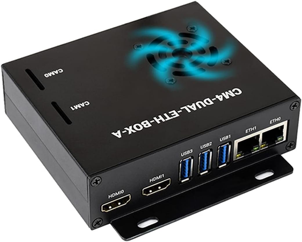 waveshare CM4 Dual Ethernet Mini-Computer (CM4-DUAL-ETH-BASE) with cooling