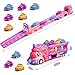 Unicorn Car Toys for Age 3 4 5 6 Year Old Toddler Girl, Foldable Track & 2 Player Race Mode Game, Light & Sound Push Transport Carrier Truck W/ 9 Princess Toy Cars, Birthday Gift for Girls Age 4-6