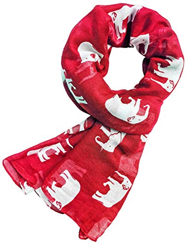 V28 Gorgeous Blue Elephant Print Long & Soft Scarf Shawl/Wrap - Large (Maroon) #TOP3