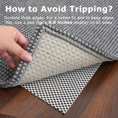 KOZYFLY Runners for Hallways 2x7 ft Washable Kitchen Runner Non Slip Rubber Backed Hall Runners Cotton Entryway Runner Rugs Floor Carpet for Indoor Backdoor Bedroom Kitchen, Grey/Dark Grey