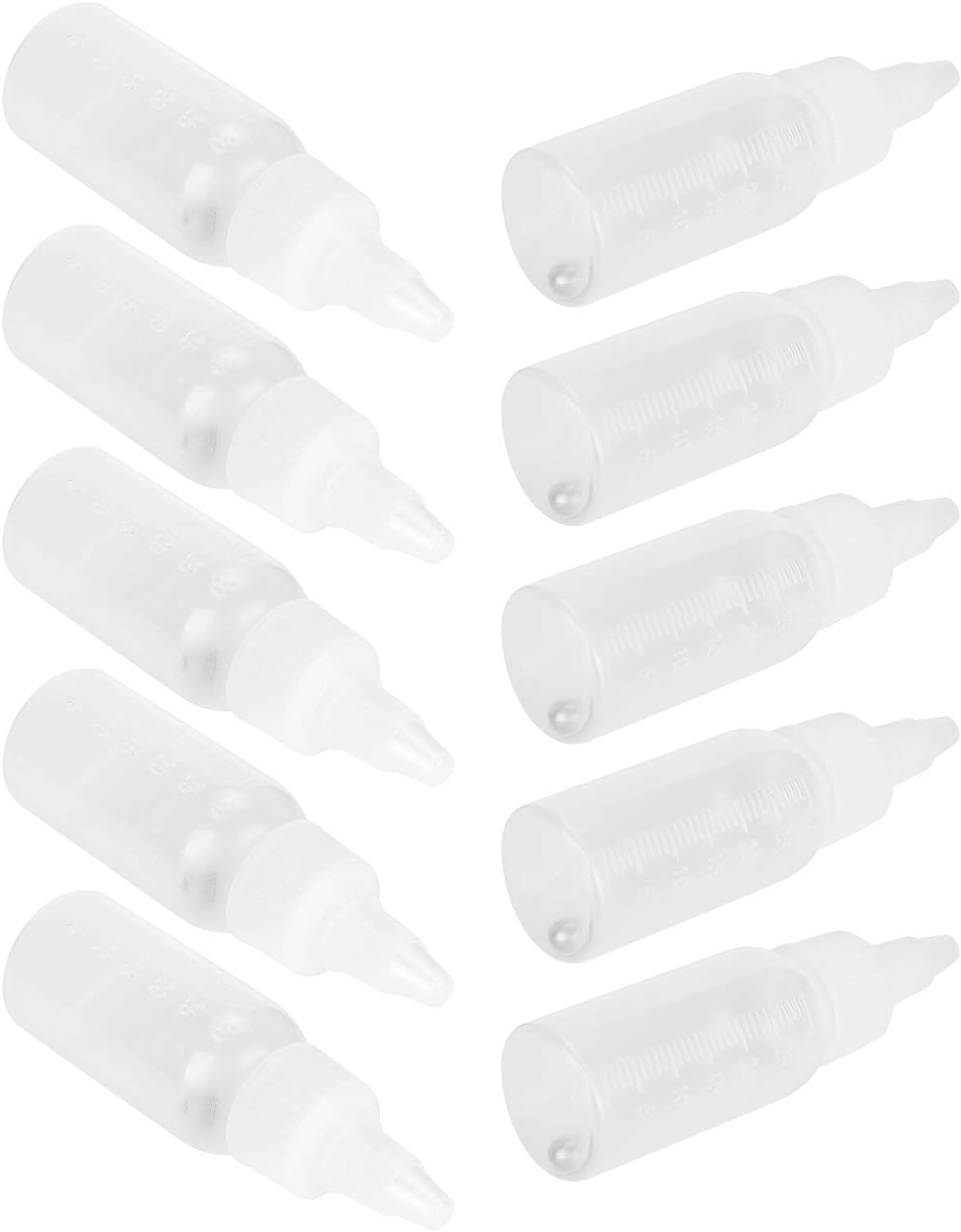 Lot de 10 flacons 30 ml en plastique réutilisables pour aérographe et mélange de pigments