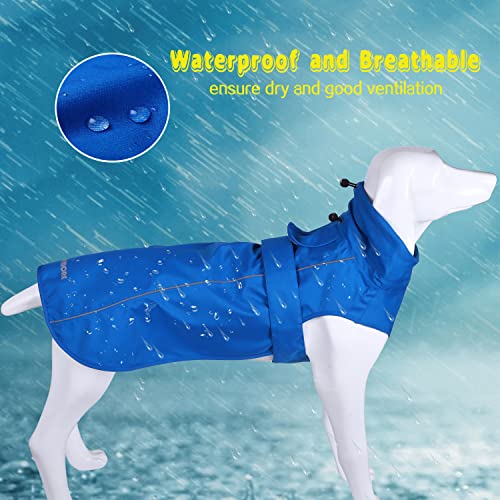 Adjustable Waterproof Dog Raincoat For Dogs,Lightweight Pet Rain Jacket Puppy Clothes With Reflective Strip For Small Medium Large Dogs (Xx-Large, Blue) #TOP3