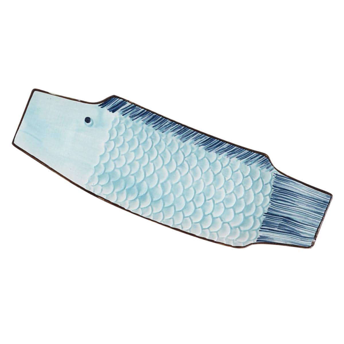 OUNONA Assiette en Céramique Design Japonerie Classique Forme de Poisson Facile à Nettoyer pour Sushi et Sashimi pour et Restaurants