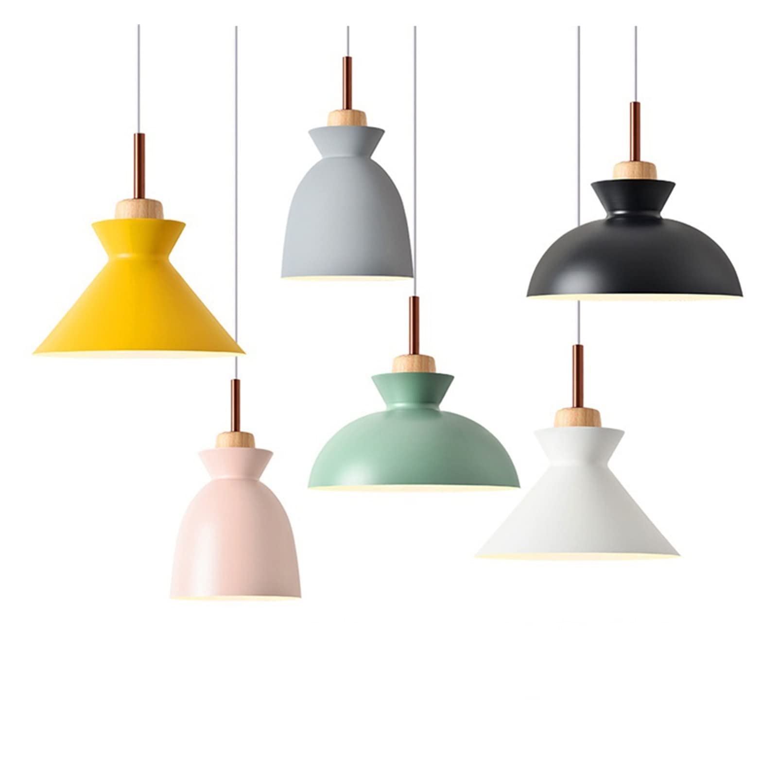Lustre en bois massif et aluminium nordique multicolore pour déco de maison
