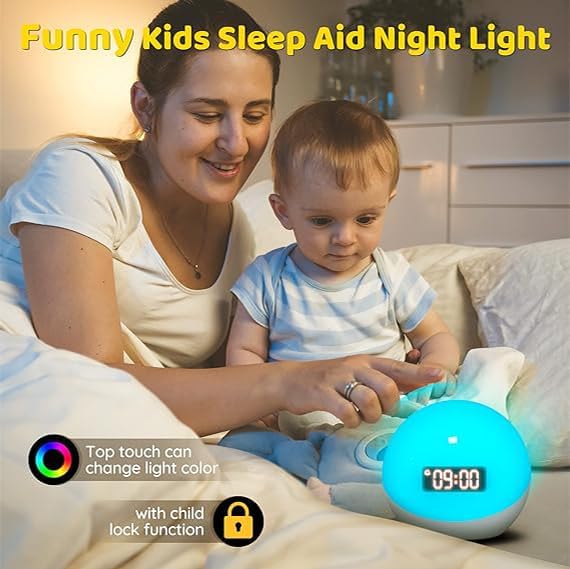 Miniatura 5 de WKLVLM Reloj despertador inteligente con luz nocturna, reloj de máquina de sonido para niños, entrenamiento de sueño profundo, alarma personalizada