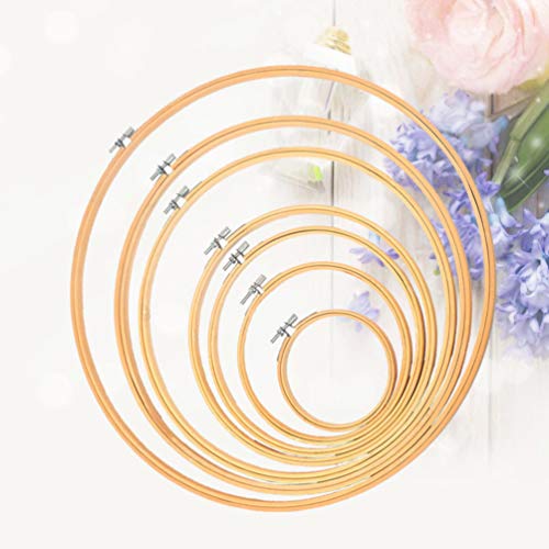 Healifty 6 Pcs Aros de Bordado de Madeira Ponto Cruz AnÃ©is de Argola Bordado CÃ­rculo Definido para
