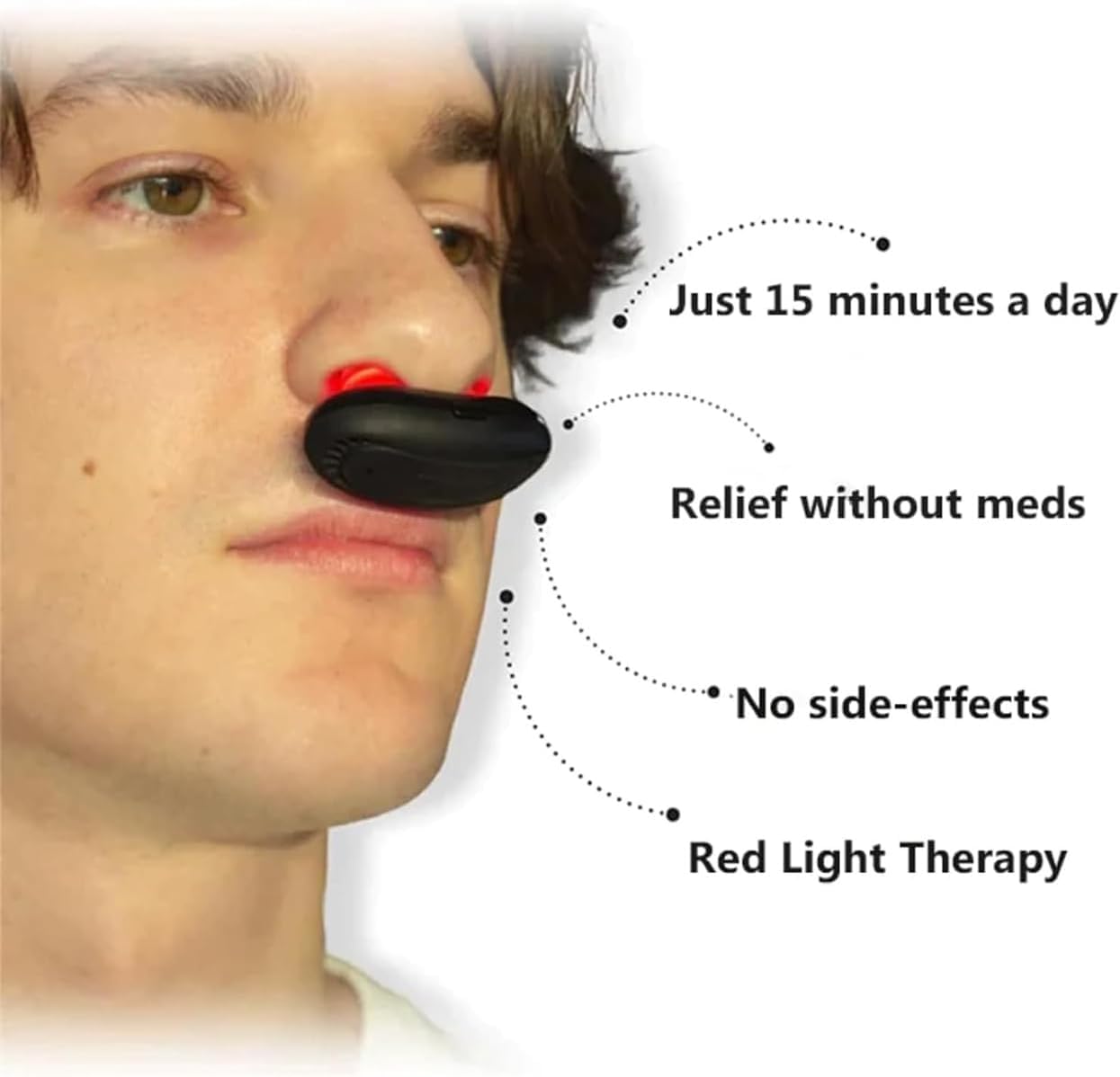 No More Colds Red Light Therapy for Nose, Respirelief Red Light Nasal Therapy Instrument, Red Light Therapy for Nose, No More Colds Red Light Nose (2 Pcs)