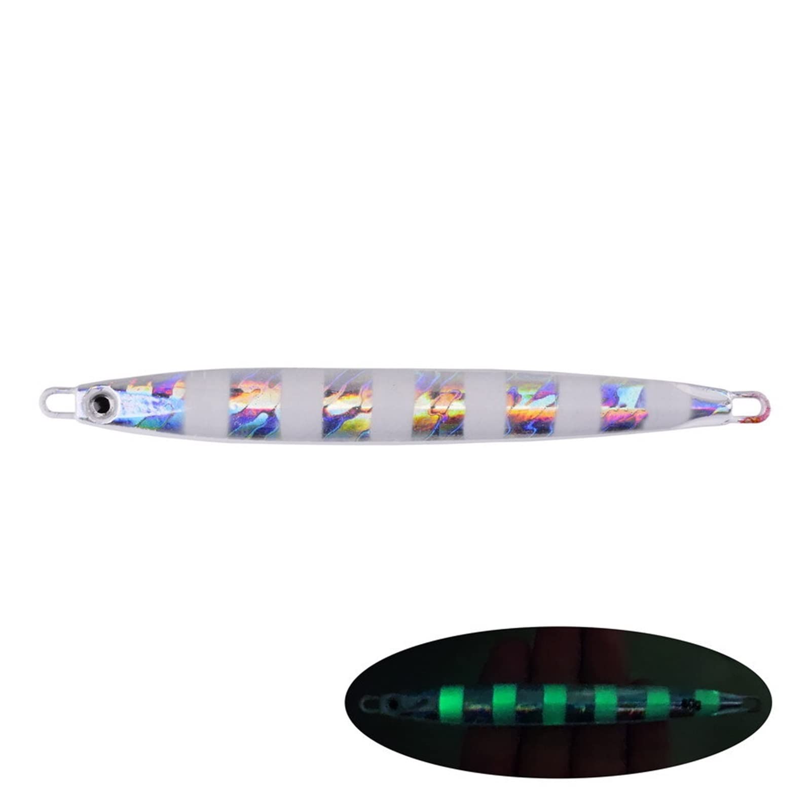 INEOUT Señuelos de Plantilla Metal for Pesca 7 Piezas, señuelos Luminosos sin Anzuelo, 10G, 20G, 30G, 40G, 60G, señuelo hundido, fundición en Tierra, Marinos Artificiales
