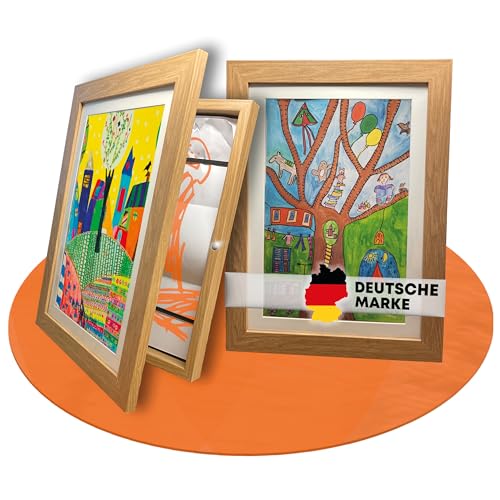 BALA Premium Bilderrahmen - 2 Stück A4 befüllbare Rahmen für Kinderzeichnungen und Kunstwerke mit Frontöffnung und Halterung zum Aufhängen oder Aufstellen für 120+ Bilder