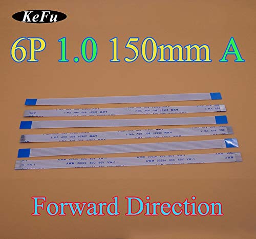 Lysee Mobile Phone Flex Cables - 2-500pcs FFC FPC flat flexible cable 6pin 6p type A 1.0mm pitch 6 pin Forward Length 150mm Width 7mm Ribbon Flex Cable - (Color: 200pcs)
