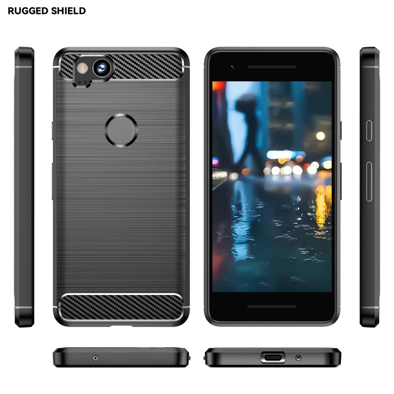 Image of Hybrid Carbon Fiber Back Case for Google Pixel 2 (Black)